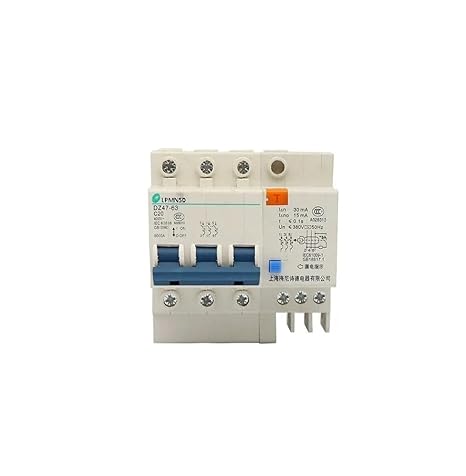PURYN DZ47LE-63/63A Husehold Air Switch RCBO Leakage Protector 1P+N 2P 3P+N 4P AC400V Three-Phase Overload Protection Circuit Breaker (Color : 3P, Size : 32A)