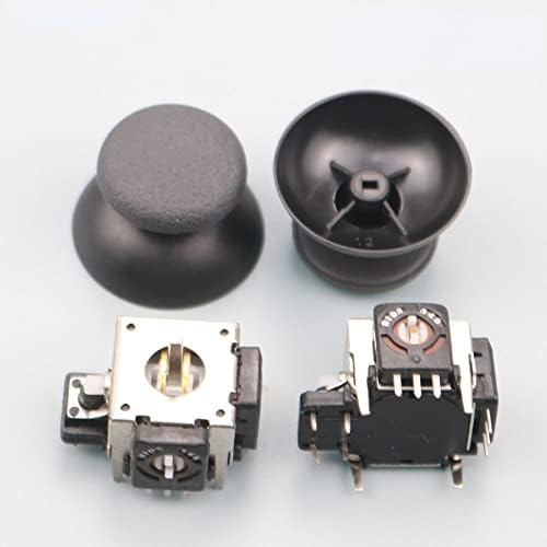 2pcs Set Metal Joystick with Analog Stick Cap for PS2 Playstation2 Small Hole Only Controller 3D Analog Joystick Repair Parts 2 Set Cap with Joystick