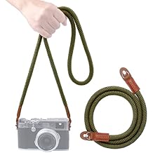 VKO Camera Strap for Man Woman Photographer Soft Rope Neck Shoulder Strap for DSLR SLR Mirrorless Camera with Round Hole Interface 120cm Green