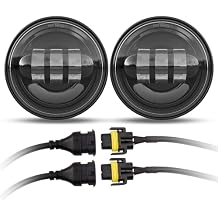 XPCTD 4.5 Inch LED Passing Lights 4-1/2 Driving Fog lights Auxiliary Spot Lights for Electra Glide Road King Ultra Classic 2005 2006 2007 2008 2009 2010 2011 2012 2013 2014 2015 2016 Black