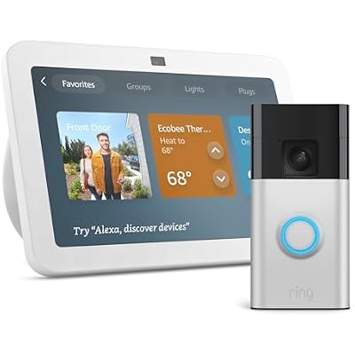 Amazon Echo Show 8 with Ring Battery Doorbell (newest model), Designed for Alexa+