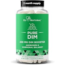 DIM Supplement Pure 200 Mg for Women or Men - Estrogen Hormone Balance Supplement for Energy, Fatigue, Stress, Menopause, Hot Flashes - Enhanced Bioavailability BioPerine - 60 Vegan Soft Capsules