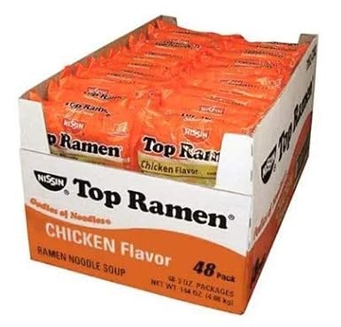 Nissin Top Ramen Chicken Flavor Noodle Soup, 3 Ounce (Pack of 24) (2 Pack)