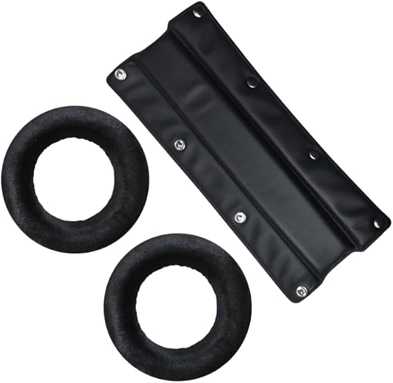 beyerdynamic EDT 990 VB Ear Pad Set Velour in Black Bundle with beyerdynamic Leatherette Replacement Buttonable Headband (2 Products)
