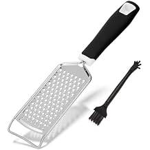 Handheld Cheese Grater - Mirror Stainless Steel Blades, Lightweight & Ultra-Smooth & Rustproof - Non-Slip Comfortable Handle for Parmesan, Mozzarella, Hard & Soft Cheeses - Dishwasher Safe