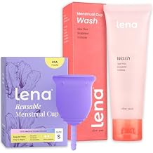Lena Menstrual Cup Small & Lena Wash Set Reusable Silicone Period Cup with Gentle pH-Balanced Cleanser for Menstrual Cups, Beginner-Friendly Starter Kit