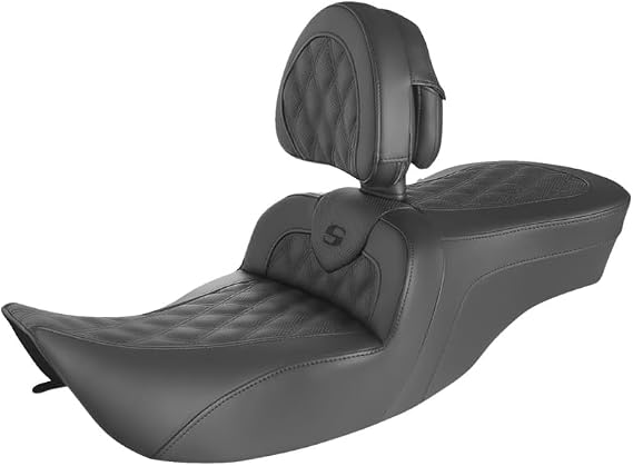 SADDLEMEN 0801-1409 897-06-182BR RoadsofaTM Seat - Full Lattice Stitch - With Backrest