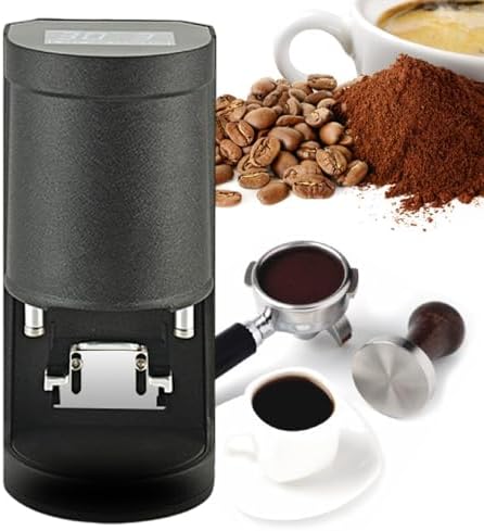 Electric Coffee Tamper 58mm - Stainless Steel Flat Press with Touch Control - Automatic Bean Powder Tool - Perfect for Baristas & Coffee Lovers - White Finish