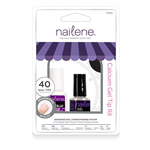 Nailene Calcium Gel Tip Kit 40 square tips Advanced Nail Strengthening System