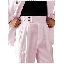 Men's Linen Pants Classic Gurkha Casual Summer Dress Pants Lightweight Linen Trousers
