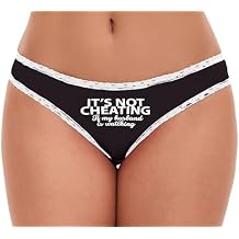 Knaughty Knickers It's Not Cheating If My Husband Watches Hotwife Vixen Cuck Black and White Bikini Panties Adult Flirty Fun
