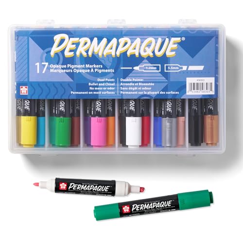 SAKURA Permapaque Artists Gift Set, Dual Point Opaque Paint Markers, Asst Archival Colors, 17 PK