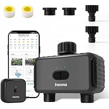 Smart Hose Watering Timer with Wi-Fi Hub, Automatic Irrigation System Controller for Lawns and Yard, Compatible with Alexa
