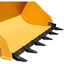 60" Bucket Tooth Bar, Steel Bucket Tooth Kit for Skid Steer Loader, Heavy Duty Bucket Teeth for Efficient Soil Excavation and Bucket Protection