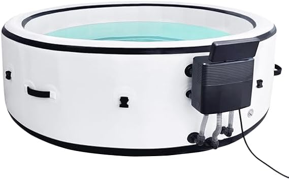 4-6 Person Inflatable Hot Tub with 6 Color Light Beads,Portable Air Jet Spa Outdoor Heater Blow Up Hottub 4 to 6 Person,Leak-Proof PVC Outdoor Spa Hot Tub with Insulated Cover and Heater Pump,81*28in