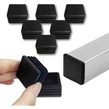 32 Pcs 1-1/4 inch Square Tubing End Caps, Plastic End Caps Insert Finishing Plug for Chair Legs, Pipe Post, Table Legs (Black, 30x30mm)