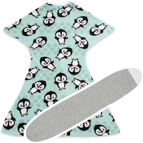 SleepingBaby Zipadee-Zip Fleece Transition Swaddle and Grey Snuggle Strap - Arms-Out Wearable Blanket for Baby Sleep, Soft Breathable 0.8 TOG - Perfect Penguin, Large (12-24 Month)