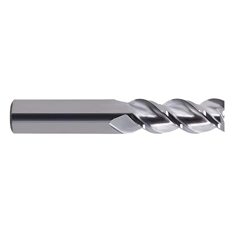 YG-1 28573 Carbide Alu-Power End Mill, 3 Flute, 45 Degree Helix, Regular Length, Square, Uncoated Finish, 2-1/2" Length, 1/4"