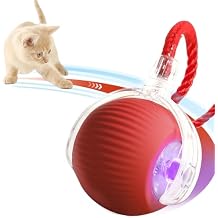 Interactive Cat Toys for Indoor Cats, Rechargeable 360 Automatic Moving Cat Toy for Bored Indoor Adult Cats, 2025 Upgraded Chase Motion Activated Kitten Toys - Red