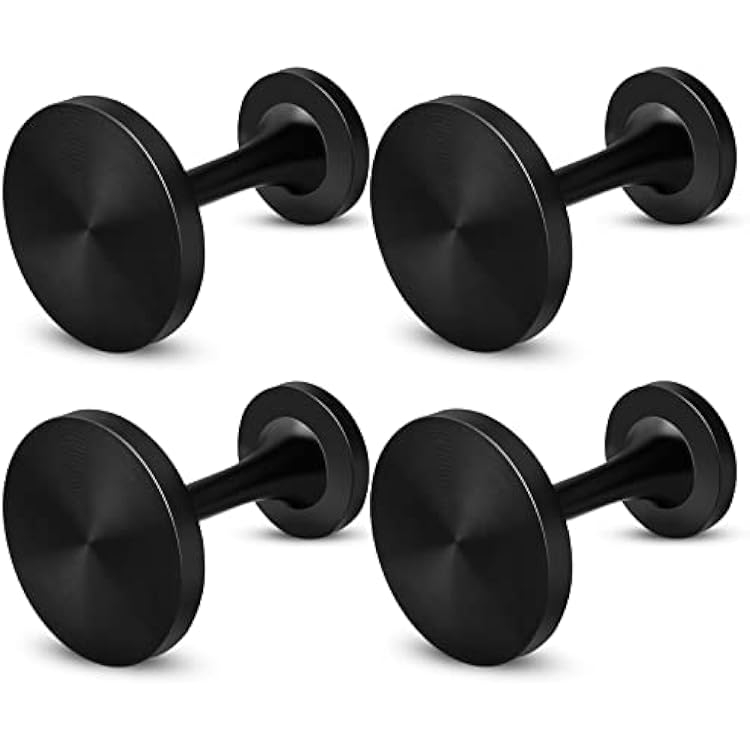 4 Pack Curtain Holdbacks, Decorative Drapery Tieback Hooks, Metal Round Medallion Curtain Holders Wall Mounted Modern Simple Curtain Pull Backs with Screws, Black