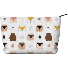 Corduroy Makeup Bag Cosmetic Toiletry Naked butt yellow black white skintones funny Travel Pouch Make Up Accessory Purse Organizer