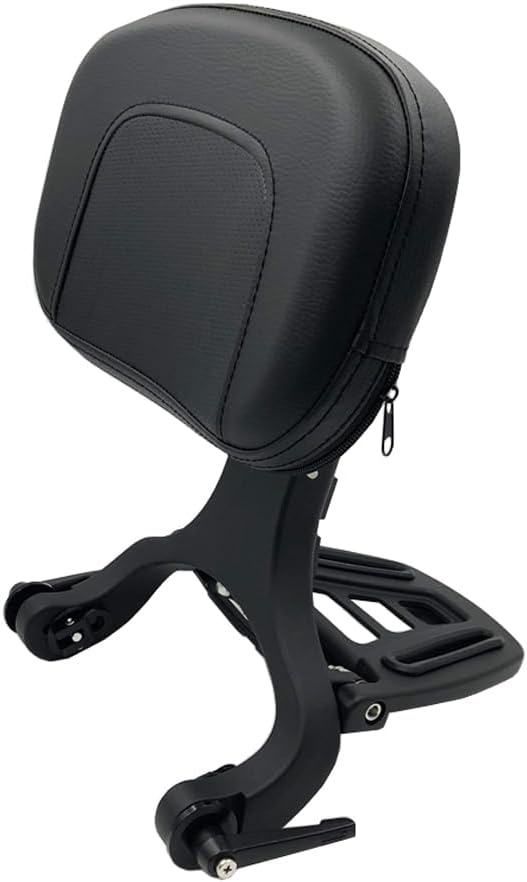 Adjustable Sissy Bar Backrest With Folding Luggage Rack For HarleyIndianBMW R18Honda,Black
