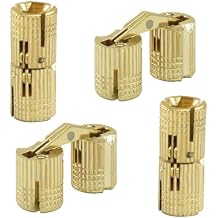 12 Pack 8 mm Hidden Brass Barrel Hinges, Furniture Concealed Hinges with 180 Degree Opening Angle for Jewelry Box DIY Hand Craft