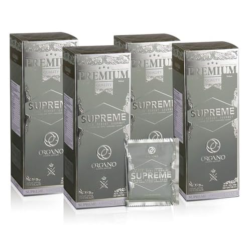 4 Boxes ORGANO Cafe Supreme, 100% Ganoderma Lucidum with Ginseng 80 Sachets