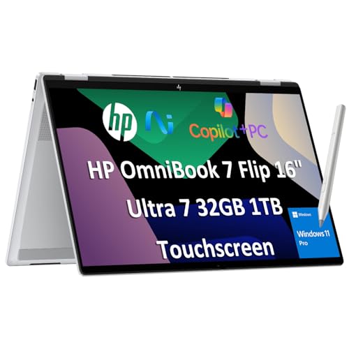 2026 HP OmniBook 7 Flip Next Gen Envy x360 2-in-1 Laptop 16 FHD Touchscreen, Intel Ultra 7 258V, 32GB DDR5 RAM, 1TB SSD, Arc 140V GPU 16GB, MPP Stylus, AI PC, IR Webcam, Wi-Fi 7, Win 11 Pro