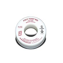 ANTI-SEIZE TECHNOLOGY 16030 White PTFE Poly-Temp Medium Density Tape, 260" Length, 0.5" Width (Pack of 5)