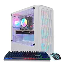 STGAubron Gaming PC Computer Desktop, Intel Core i5-9400F up to 4.1G, Radeon RX 590 8G, 16G DDR4, 1TB SSD, WiFi 6, BT 5.2, RGB Fan x4, Windows 11 Home