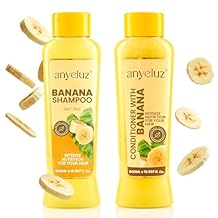 ANYELUZ Banana Hair Care Duo Set - Moisturizing Shampoo & Nourishing Conditioner, Natural Fruit-Infused Hydration & Repair for Dry, Damaged Hair