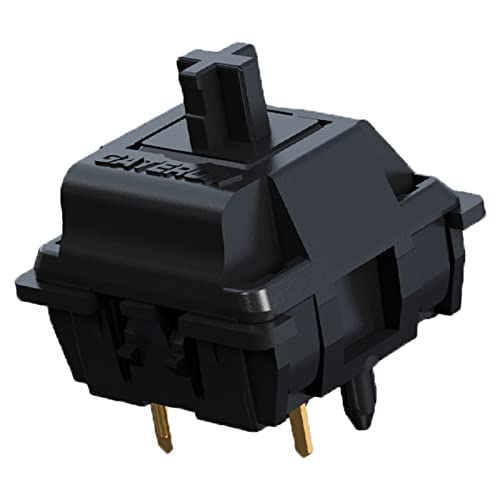 GATERON Oil King Keyboard Switches, 5 Pin 55gf Pre-lubed Plate Mounted Black Linear Key Switches Compatible for MX Mechanical Keyboard35pcs