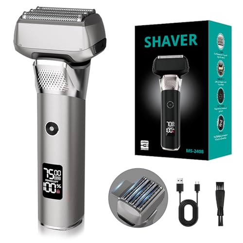 Electric Razor for Men Foil Shaver Wet Dry Electric Razor and Head Shavers for Bald Men Five Layer Shaver Head with Shaverwith Pop-up Trimmer Beard Trimmer Cordless Rechargeable