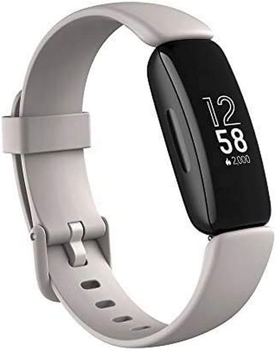Fitbit Inspire 2 Health & Fitness Tracker with a Free 1-Year Premium Trial, 24/7 Heart Rate, Lunar White, One Size (S & L Bands Included)