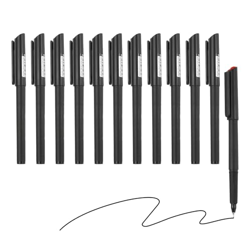 M&G 0.5mm Rollerball Pens, 12PCS Ball Point Pens Black Liquid Gel Ink Smooth Writing for Writing Home Office, Black, MG2180A