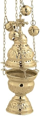 Brass Christian Church Thurible Incense Burner Censer (9390 B)