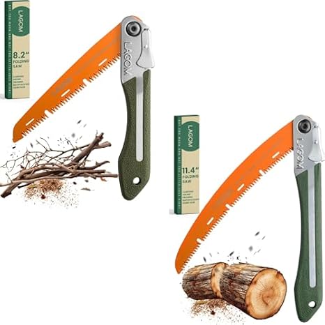 LAGOM Folding Saw 2 Pack: 11.4" Curved + 8.2" Straight