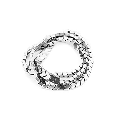 Calvas DC Wholesale 95pcslot Gold Color Black Hematite Beads 6mm Wavy Arrow Shape Spacer Beads Charms for DIY Bracelets Jewelry Making - Color: Silver Color