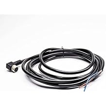 M8 Cable Connector 3 Pin Angled Single Ended Cable Straight Solder Type for 9.8ft Cable 24AWG