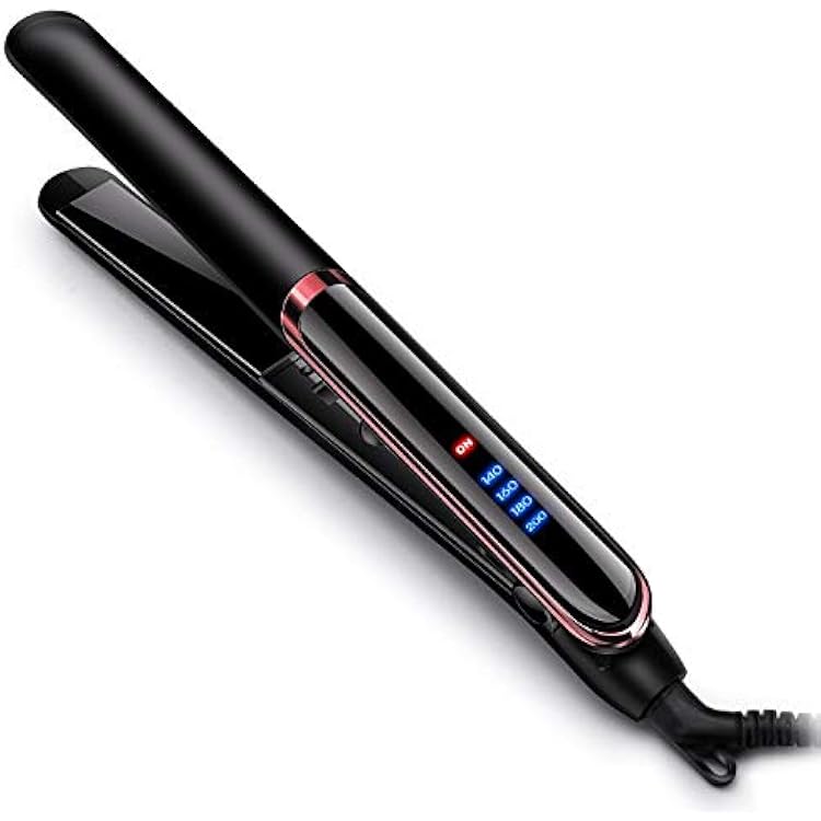 Ceramic Hair Straighteners and Curling Hair Adjustable Temperature-White Hair Straightners Hair Straightening Hair Straighteners Color : Black