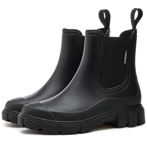 WOWSTICK Womens Ankle Rain Boots Waterproof Lightweight Slip Resistant Fashion Garden Booties