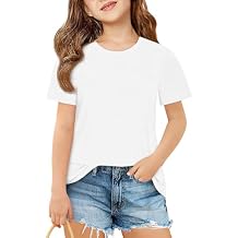Imily Bela Girls Short Sleeve T Shirts Casual Crewneck Fashion Tees Kids Summer Tops 5-14 Years