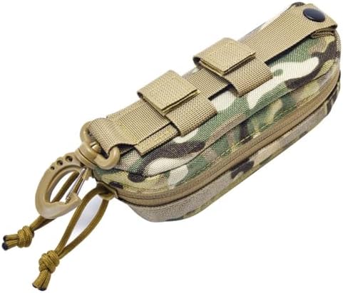Tactical MOLLE Protective Eyeglass Case, Military Style Sunglasses Storage Box with Hard Shell Protection