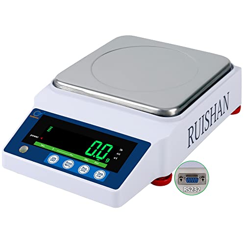 Large Range 10kg x 0.1g Precision Lab Balance Scale GrainGram Scale Scientific Scale Calibrated Scale Industrial Laboratory Weighing and Counting Scale Table Top Scale | for Lab, Jewelry