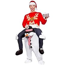 Lormaka Snowman Shoulder Carry Halloween Costume Chritsmas Party Fancy Cosplay Funny Dress Suit