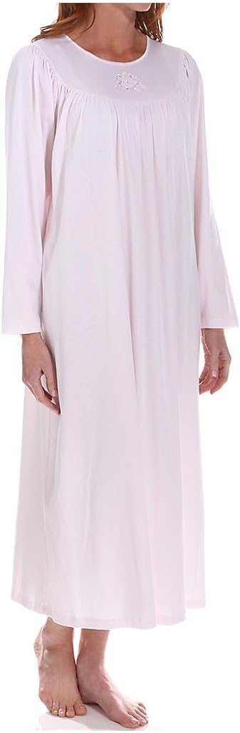 Calida Women's Soft Cotton Nightgown Classic Long-Sleeved Summer Nightdress, 100% Soft Cotton, 47 in