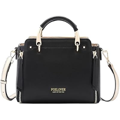 FOXLOVER Genuine Leather Satchel Handbags for Women Top-handle Bags Elegant Shoulder Purses