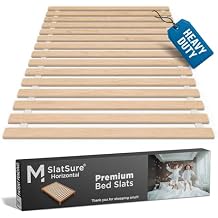 Meliusly SlatSure Queen Size Horizontal Bed Slats Heavy Duty Wood Replacement Bed Slats, Bed Frame Support Slats, Slatted Wooden Mattress Support Base for Broken, Sagging or Worn-Out Slats