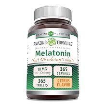 Amazing Formulas Melatonin 10 Mg | Fast Dissolving Tablets Supplement | Non-GMO | Gluten-Free | Made in USA (Citrus | 365 Count)